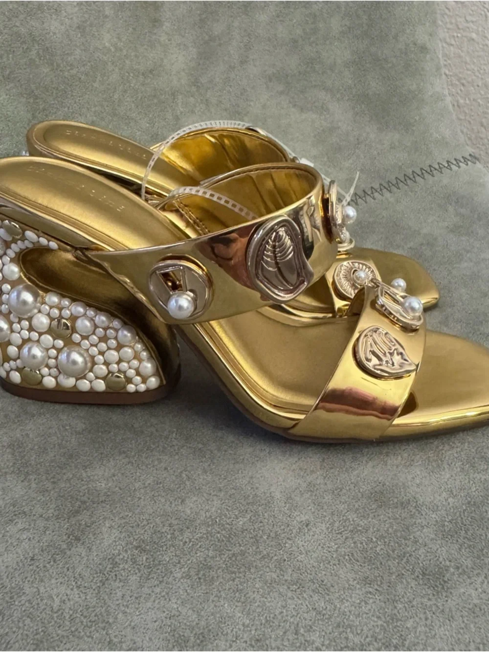 NWT Gianni Bini Penei Metallic Pearl Ornament
Detail Slide Sandals Sz 7 - Picture 2 of 8